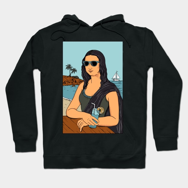 Mona Lisa Beach Hoodie by coffeeman